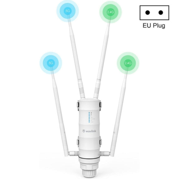WAVLINK WN572HP3 AC1200 Dual Band Weatherproof Wireless Router Outdoor WiFi Extender, Plug:EU Plug