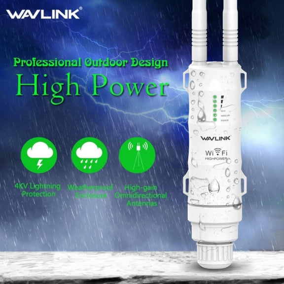 WAVLINK WN570HA1 Weatherproof 2.4+5GHz 600Mbps Outdoor WiFi Range Router Extender, Plug:AU Plug
