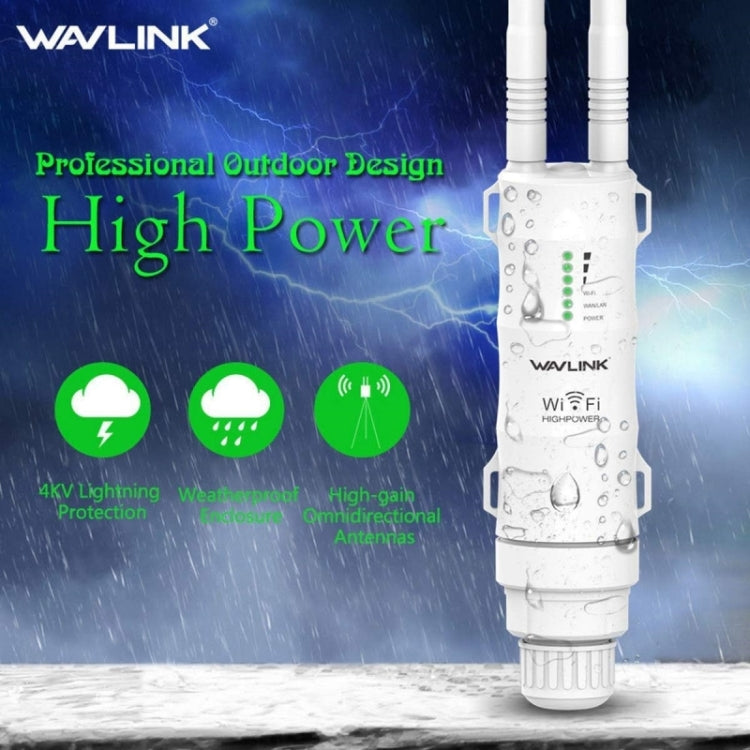 WAVLINK WN570HA1 Weatherproof 2.4+5GHz 600Mbps Outdoor WiFi Range Router Extender, Plug:AU Plug