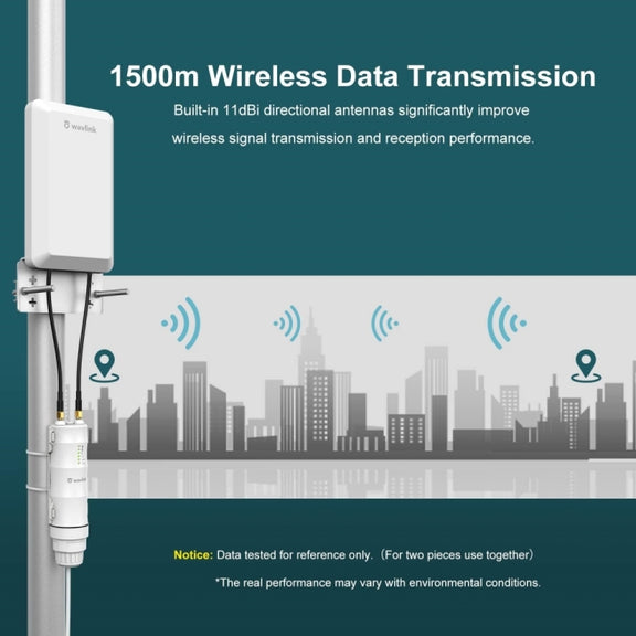 WAVLINK WN570HP2 Outdoor Weatherproof 300Mps WiFi Extender Wireless AP Repeater, Plug:EU Plug