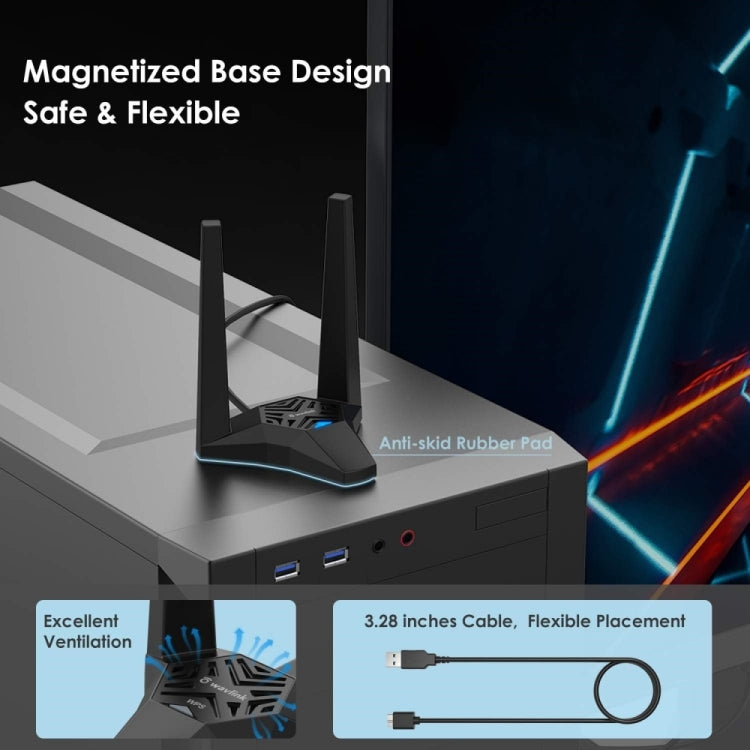 WAVLINK WN692A3 Lag-Free Gaming High Speed AC1300M Wireless Dual Band USB 3.0 Adapter - free shipping - PMC Jewellery - Order now!