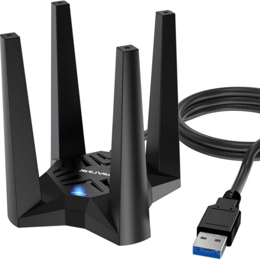 WAVLINK WN693X1 With 4x3dBi High Gain Antenna Magnetic Base AX1800 Dual Band USB WiFi 6 Adapter - free shipping - PMC Jewellery - Order now!