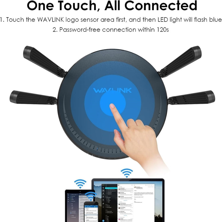 WAVLINK WN531MX3 Wider Coverage AX3000 WiFi 6 Wireless Routers Dual Band Wireless Repeater, Plug:UK Plug