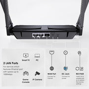 WAVLINK WN586X3 Wireless Gigabit Ethernet Router Wi-Fi 6 AX3000 Mesh Router Dual Band, Plug:EU Plug
