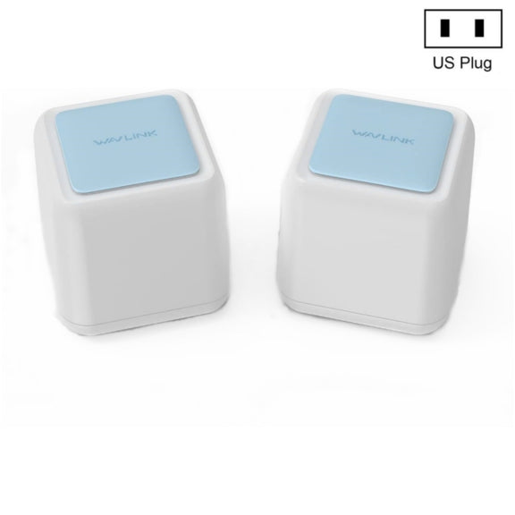 WAVLINK WN535M2 For Home Office 2pcs Mesh Wireless Router AC1200 Dual Band WiFi Signal Booster, Plug:US Plug