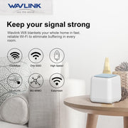 WAVLINK WN535M2 For Home Office 2pcs Mesh Wireless Router AC1200 Dual Band WiFi Signal Booster, Plug:AU Plug