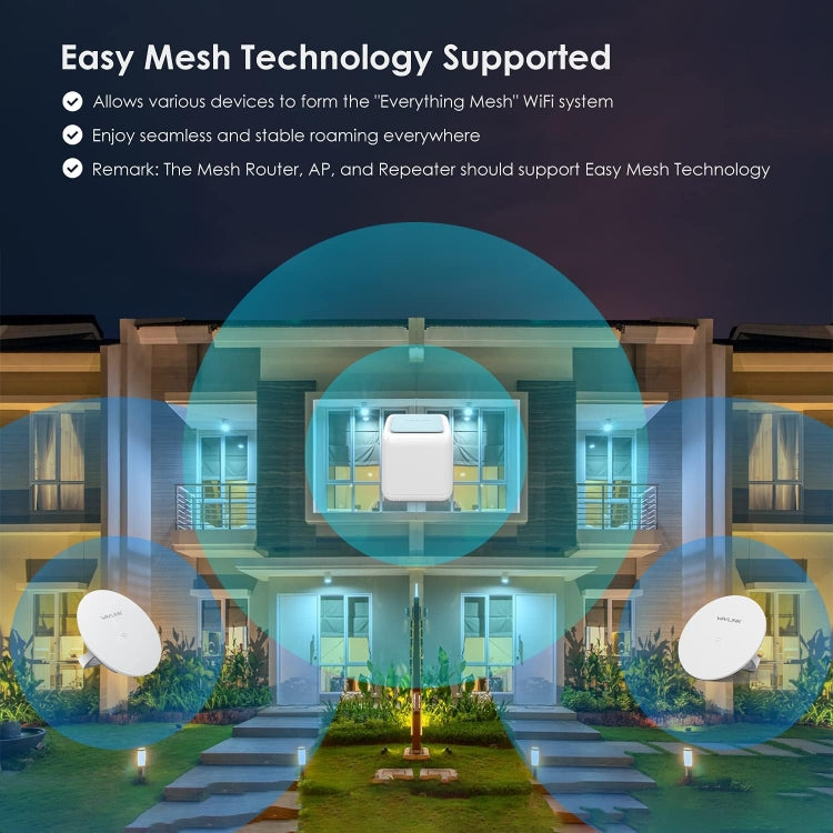 WAVLINK WN535M2 For Home Office 2pcs Mesh Wireless Router AC1200 Dual Band WiFi Signal Booster, Plug:US Plug - free shipping - PMC Jewellery - Order now!
