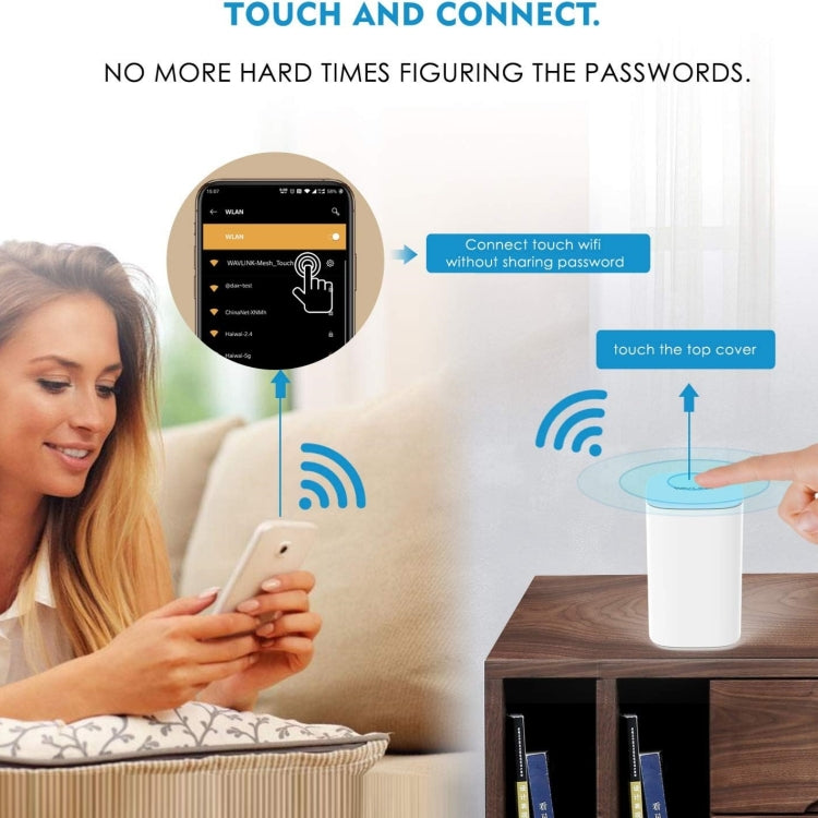 WAVLINK WN551K3 3pcs AC3000 WiFi Wireless Repeater Built-in Antenna Tri-Band Mesh Wireless Router, Plug:AU Plug