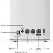 WAVLINK WN551K3 3pcs AC3000 WiFi Wireless Repeater Built-in Antenna Tri-Band Mesh Wireless Router, Plug:AU Plug