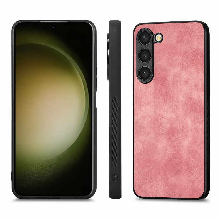 For Samsung Galaxy S21 FE 5G Vintage Leather PC Back Cover Phone Case(Pink) - Galaxy Phone Cases by PMC TechLife | Online Shopping South Africa | PMC TechLife