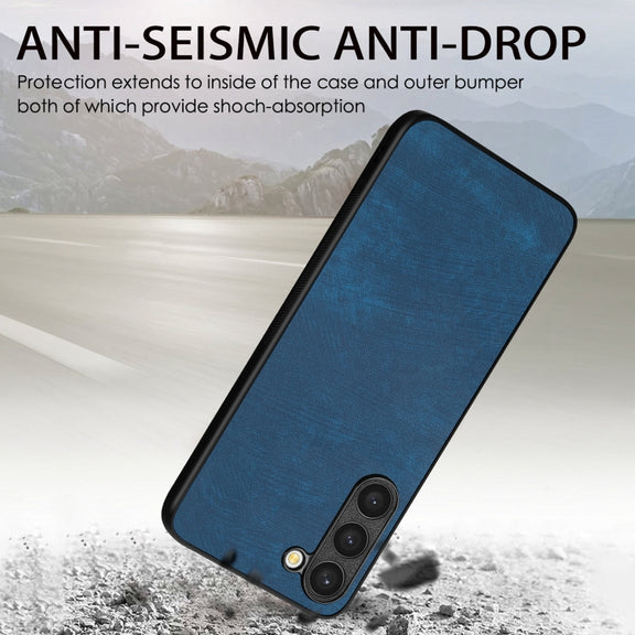 For Samsung Galaxy S25 5G Vintage Leather PC Back Cover Phone Case(Blue)