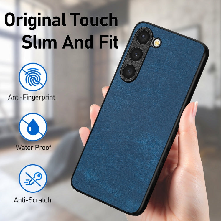For Samsung Galaxy S25 5G Vintage Leather PC Back Cover Phone Case(Blue)