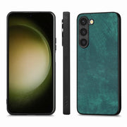 For Samsung Galaxy S25 5G Vintage Leather PC Back Cover Phone Case(Green)
