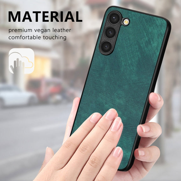 For Samsung Galaxy S25 5G Vintage Leather PC Back Cover Phone Case(Green)