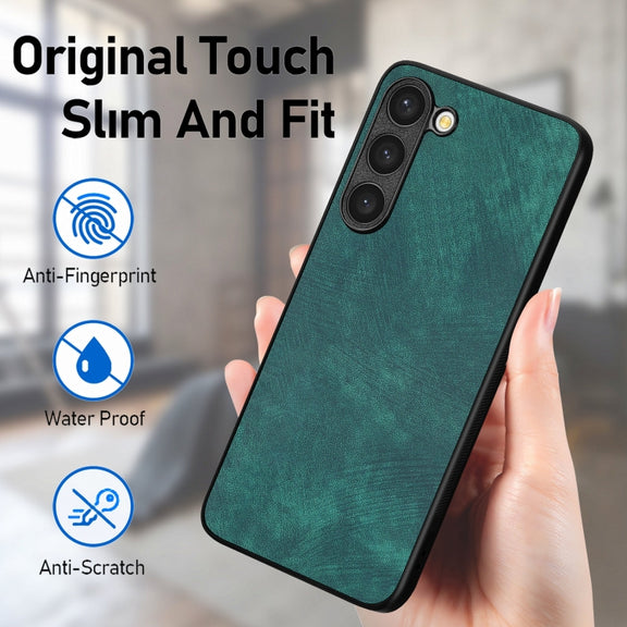 For Samsung Galaxy S25 5G Vintage Leather PC Back Cover Phone Case(Green)