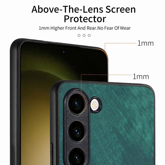 For Samsung Galaxy S25 5G Vintage Leather PC Back Cover Phone Case(Green)