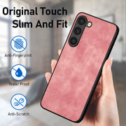 For Samsung Galaxy S25+ 5G Vintage Leather PC Back Cover Phone Case(Pink)