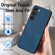 For Samsung Galaxy S25+ 5G Vintage Leather PC Back Cover Phone Case(Blue)