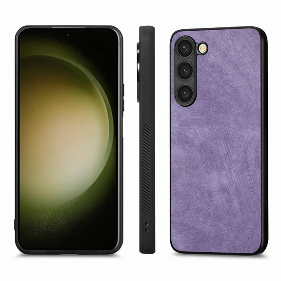 For Samsung Galaxy S25+ 5G Vintage Leather PC Back Cover Phone Case(Purple)