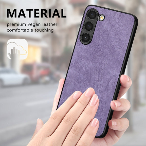 For Samsung Galaxy S25+ 5G Vintage Leather PC Back Cover Phone Case(Purple)