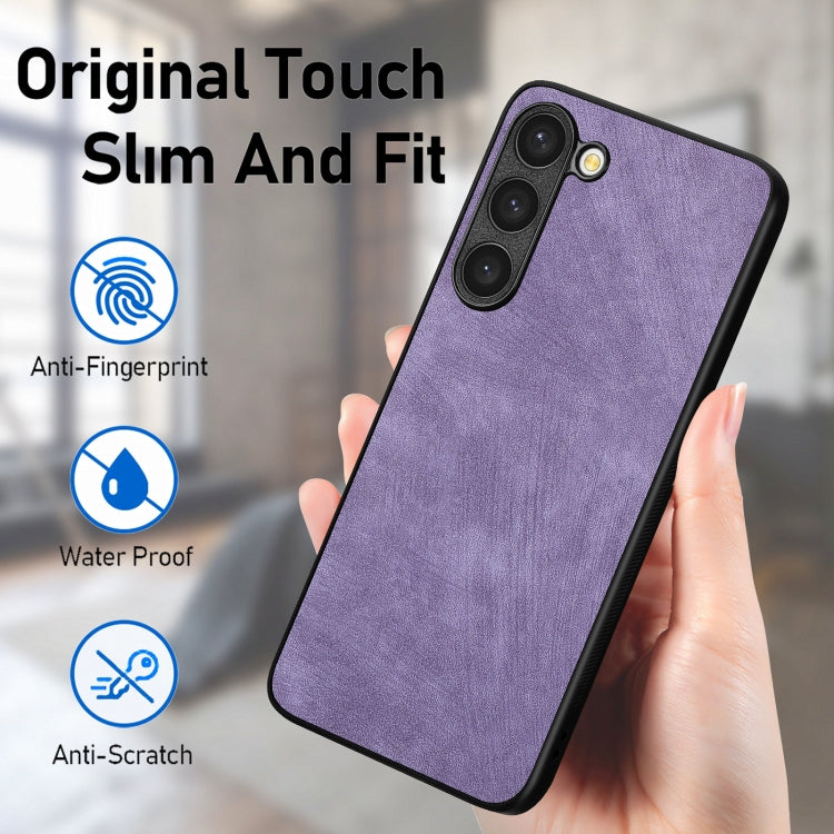 For Samsung Galaxy S25+ 5G Vintage Leather PC Back Cover Phone Case(Purple)