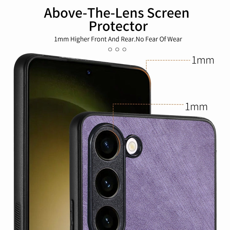 For Samsung Galaxy S25+ 5G Vintage Leather PC Back Cover Phone Case(Purple)
