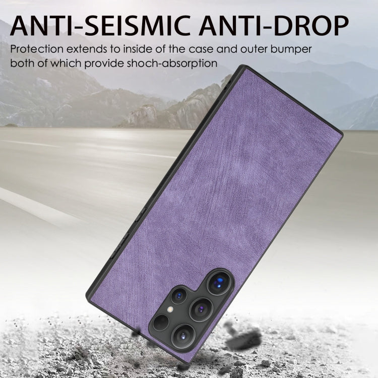 For Samsung Galaxy S25 Ultra 5G Vintage Leather PC Back Cover Phone Case(Purple)