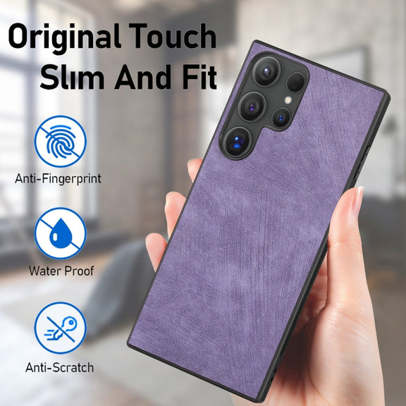 For Samsung Galaxy S25 Ultra 5G Vintage Leather PC Back Cover Phone Case(Purple)