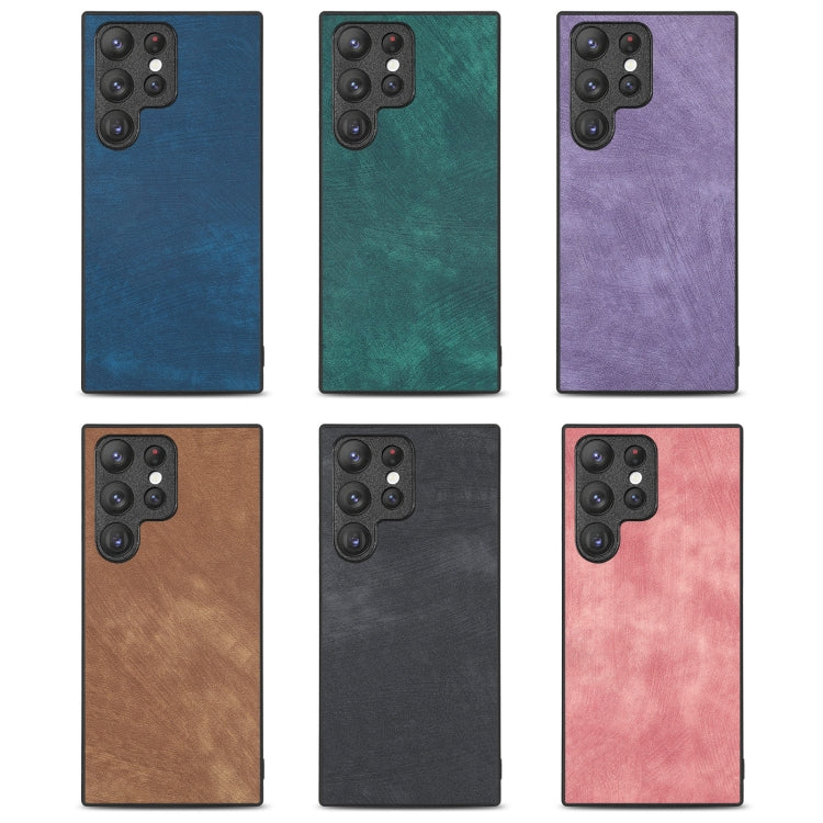For Samsung Galaxy S25 5G Vintage Leather PC Back Cover Phone Case(Pink)