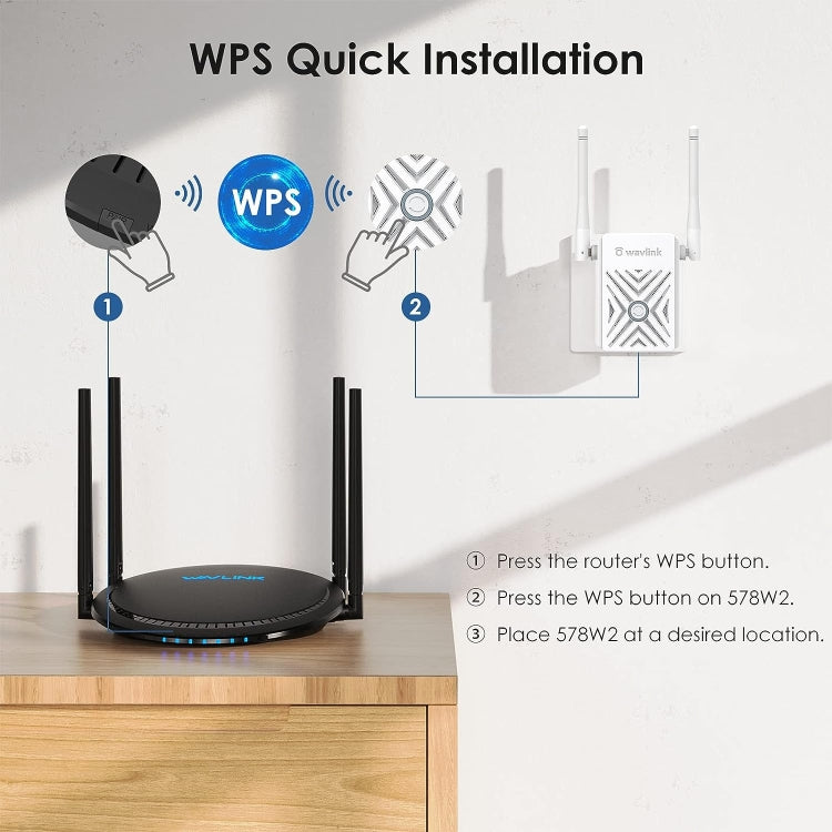WAVLINK WN578W2 For Home Office N300 WiFi Wireless AP Repeater Signal Booster, Plug:EU Plug
