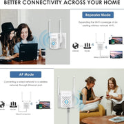 WAVLINK WN578W2 For Home Office N300 WiFi Wireless AP Repeater Signal Booster, Plug:EU Plug