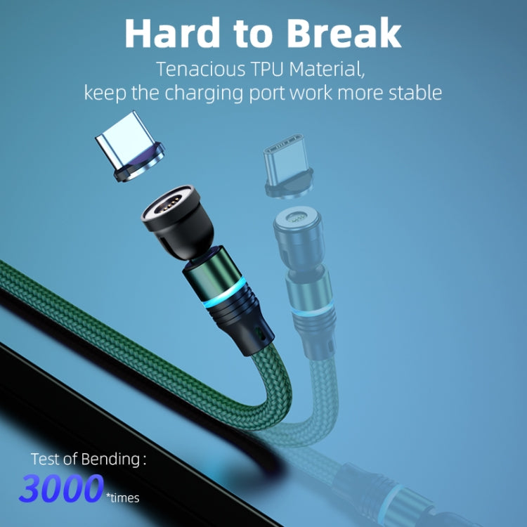 ENKAY 3 in 1 3A USB to Type-C / 8 Pin / Micro USB Magnetic 540 Degrees Rotating Fast Charging Cable, Length:2m(Purplele)
