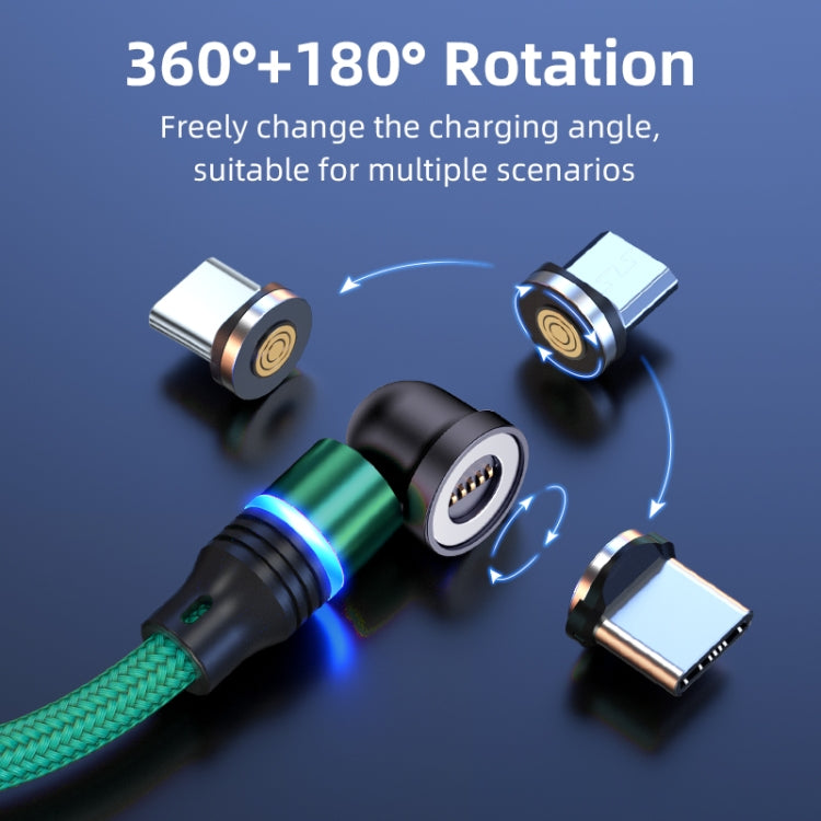 ENKAY 3 in 1 3A USB to Type-C / 8 Pin / Micro USB Magnetic 540 Degrees Rotating Fast Charging Cable, Length:2m(Red) - free shipping - PMC Jewellery - Order now!