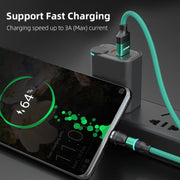 ENKAY 3 in 1 3A USB to Type-C / 8 Pin / Micro USB Magnetic 540 Degrees Rotating Fast Charging Cable, Length:2m(Purplele)