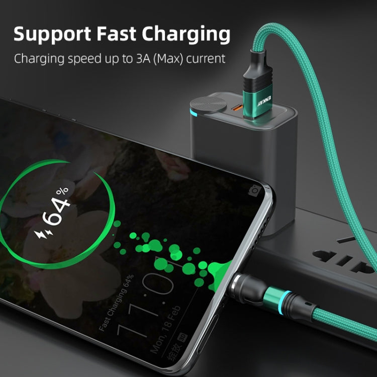 ENKAY 3 in 1 3A USB to Type-C / 8 Pin / Micro USB Magnetic 540 Degrees Rotating Fast Charging Cable, Length:2m(Red) - free shipping - PMC Jewellery - Order now!
