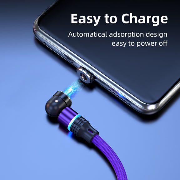 ENKAY 3 in 1 2.4A USB to Type-C / 8 Pin / Micro USB Magnetic 540 Degrees Rotating Charging Cable, Length:2m(Green)