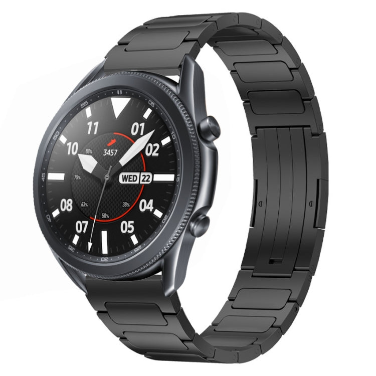 For Samsung Galaxy Watch3 45mm 22mm I-Shaped Titanium Alloy Watch Band(Black) - Watch Bands by PMC TechLife | Online Shopping South Africa | PMC TechLife