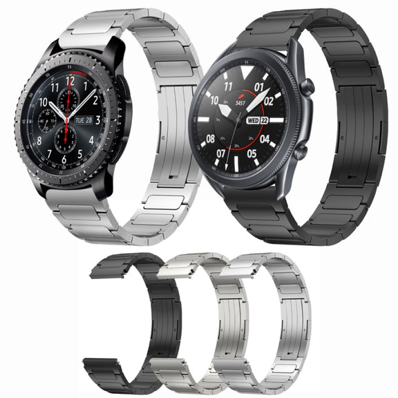 For Samsung Gear S3 Classic 22mm I-Shaped Titanium Alloy Watch Band(Black)