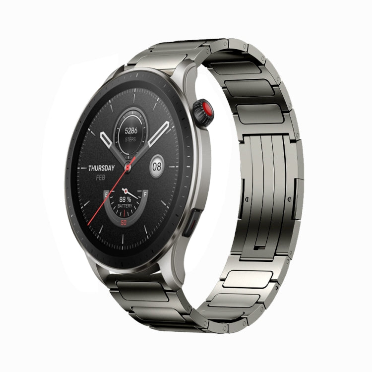 For Amazfit GTR 4 Pro 22mm I-Shaped Titanium Alloy Watch Band(Grey) - Watch Bands by PMC TechLife | Online Shopping South Africa | PMC TechLife