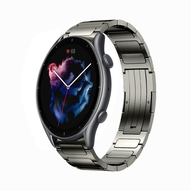 For Amazfit GTR 3 22mm I-Shaped Titanium Alloy Watch Band(Grey) - Watch Bands by PMC TechLife | Online Shopping South Africa | PMC TechLife