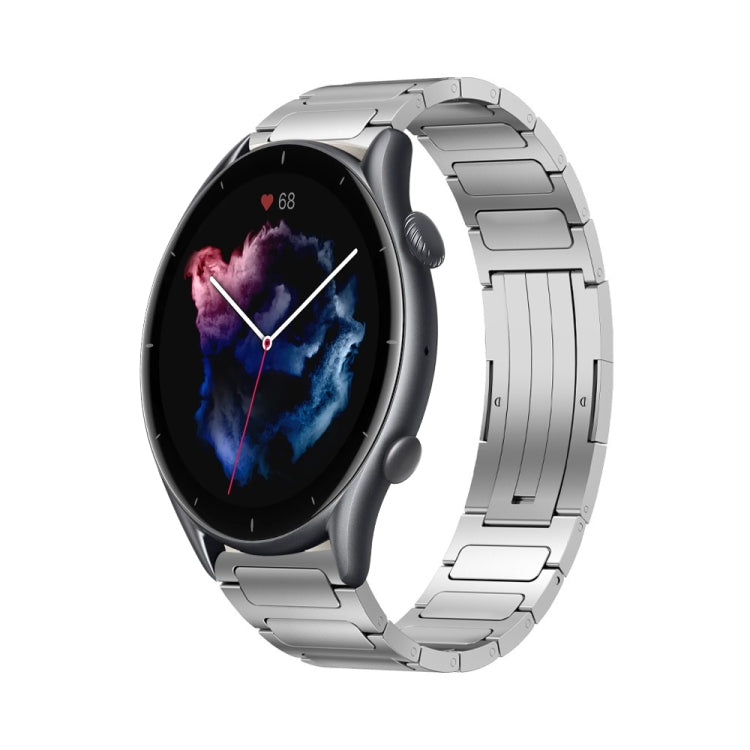 For Amazfit GTR 3 22mm I-Shaped Titanium Alloy Watch Band(Sliver) - Watch Bands by PMC TechLife | Online Shopping South Africa | PMC TechLife