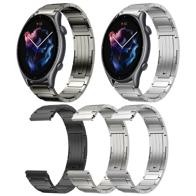 For Amazfit GTR 3 22mm I-Shaped Titanium Alloy Watch Band(Black)