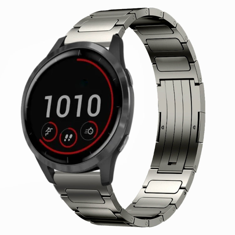 For Garmin Vivoactive 4 22mm I-Shaped Titanium Alloy Watch Band(Grey) - Watch Bands by PMC TechLife | Online Shopping South Africa | PMC TechLife