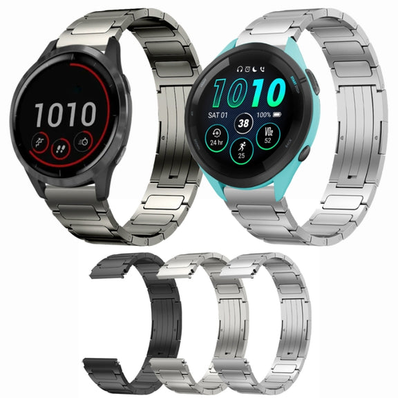 For Garmin Forerunner 255 Music 22mm I-Shaped Titanium Alloy Watch Band(Sliver)