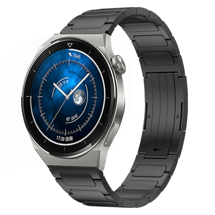 For Huawei Watch GT3 Pro 46mm 22mm I-Shaped Titanium Alloy Watch Band(Black) - Watch Bands by PMC TechLife | Online Shopping South Africa | PMC TechLife