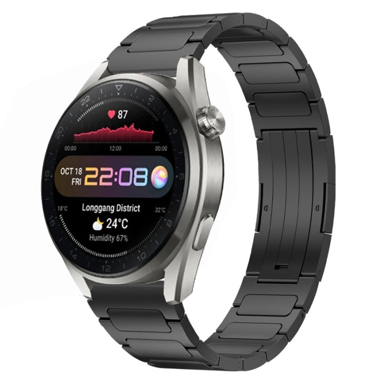 For Huawei Watch 3 Pro New 22mm I-Shaped Titanium Alloy Watch Band(Black) - Watch Bands by PMC TechLife | Online Shopping South Africa | PMC TechLife