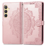 For Samsung Galaxy S25 5G Mandala Flower Embossed Leather Phone Case(Rose Gold)