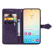 For Samsung Galaxy S25 5G Mandala Flower Embossed Leather Phone Case(Purple)