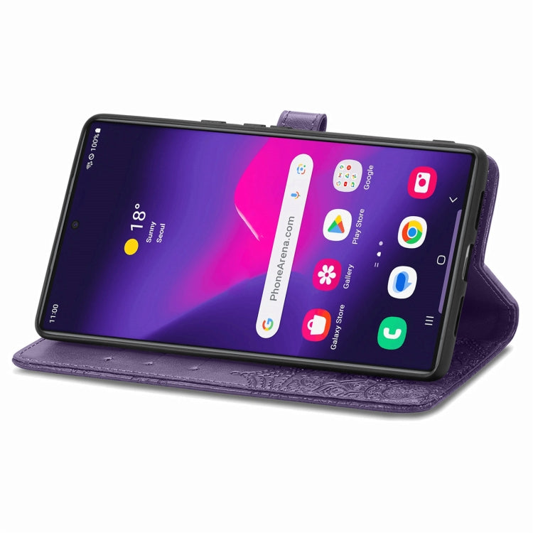 For Samsung Galaxy S25 Ultra 5G Mandala Flower Embossed Leather Phone Case(Purple)