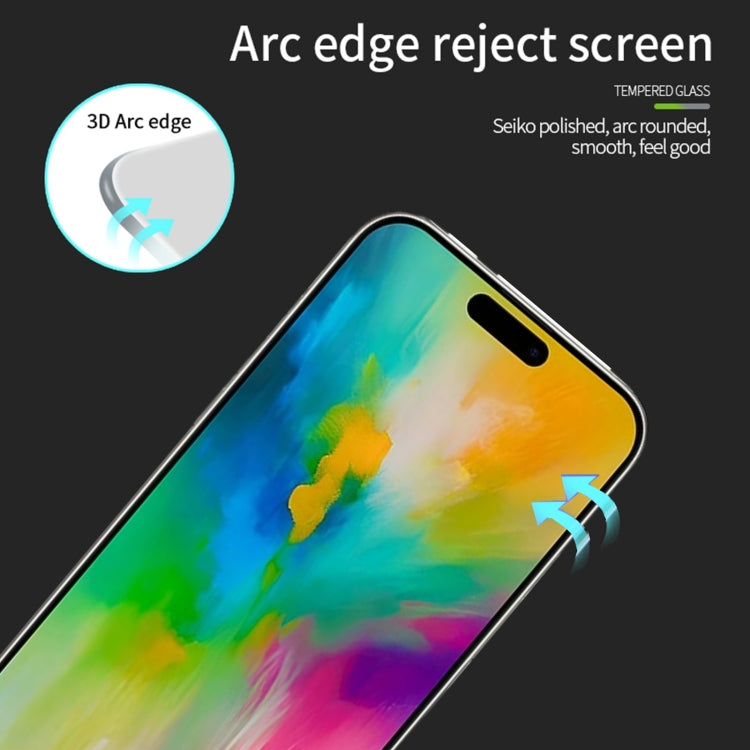 For iPhone 16 Pro PINWUYO 9H 3D Curved Full Screen Explosion-proof Tempered Glass Film(Black) - iPhone 16 Pro Tempered Glass by PINWUYO | Online Shopping South Africa | PMC TechLife | Buy Now Pay Later Mobicred